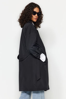 Trendyolmilla Bej Oversize Kusakl? Su Itici Uzun Trenckot TWOAW24TR00019  фото 15