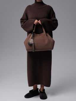 Замшевая сумка Vasilisa DBR 31210 серо-коричневый  фото 5