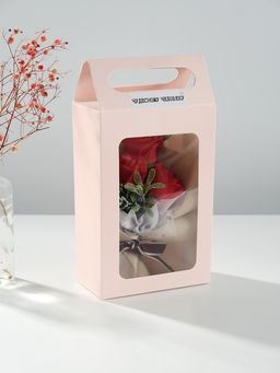 Букет из мыльных лепестков для ванны «Розы в подарочной упаковке», красный, 6.9×13.7×20.5 см