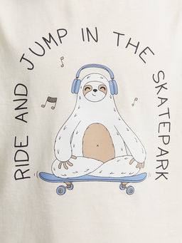 Комплект для мальчиков (футболка, брюки) бежевый с принтом скейты - Mark formelle фото 7