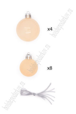 Набор новогодних шаров микс (12 шт) SF-8001, персиковый №2 - Больше подарков фото 8