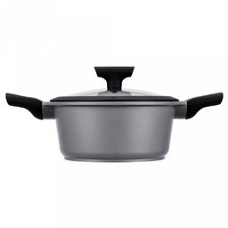 Кастрюля с антипригарным покрытием Moderno 4,2л, д24см, h17,5см, s1,8мм, дно s5мм, литой алюминий, стеклянная крышка с силиконовый ободом, бакелитовая ручка с покрытием soft-touch, Regent (Китай) Подходит для всех видов плит, включая индукционн - Домашняя мода фото 2