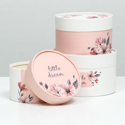 Набор шляпных коробок 3 в 1 Little dream, завальцованная, 16×10, 14×9, 13×8.5 см