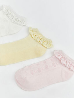 Dantel Detayl? K?z Bebek Patik ?orap 3l?