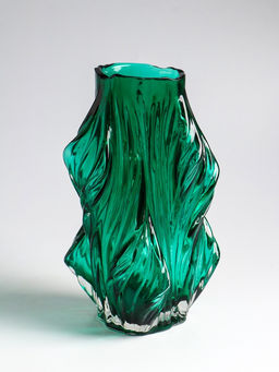 Ваза «Греверли», 27×10 см, стекло, зелёная