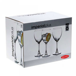 "Империал Плюс (Imperial Plus)" Бокал стеклянный 315мл, набор 6шт, цветная коробка, Pasabahce (Россия)