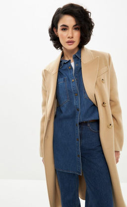 Рубашка джинс F322-0410 b.blue - Fine joyce фото 3