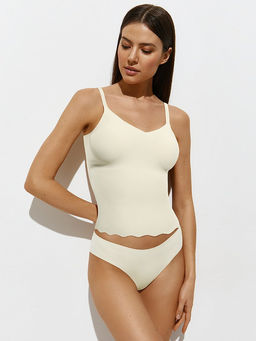 OmD 1211B Invisible Майка Топ женская (топ на тонких бретелях с вкладышами), PA - avorio