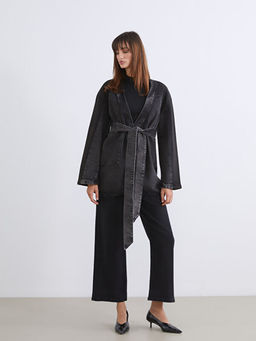 ?al Yaka Oversize Kad?n Jean Ceket