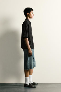 CAMISA RELAXED FIT RELIEVE / Negro - Zara фото 4