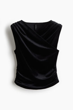 Top drapeado en velour