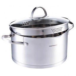 Кастрюля 4,7л с крышкой со сливом нержавеющая сталь (22см) НМ 5622 - Hoffmann фото 3