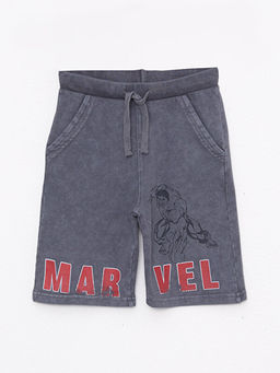 Beli Lastikli Marvel Bask?l? Erkek ?ocuk ?ort