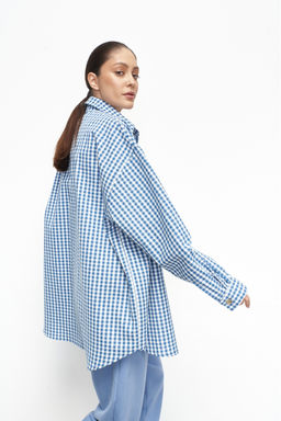 Рубашка cotton клетка Blue&Milk - Erist store фото 2