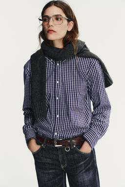 CHECK POPLIN SHIRT - Zara фото 3