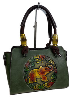 Женская сумка из искусственной кожи, цвет зеленый