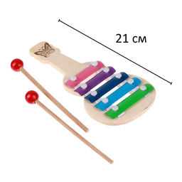 Металлофон Гитара 2110,5 1,5 см, 2 палочки, МИКС