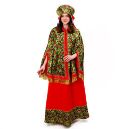 Карнавальный костюм Народные гуляния. Рябиновые гроздья: накидка, кокошник, юбка, р-р 52-58 - Страна карнавалия фото 2