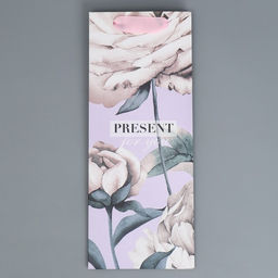 Цена за 2 шт. Пакет подарочный под бутылку, упаковка, Нежность, 13?32?11 см