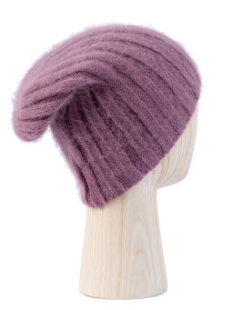 Шапка жен. пух норки+шелк+нейл LB-BR55033 dirty pink