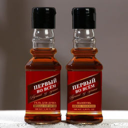 Подарочный набор косметики Первый во всём, гель для душа и шампунь для волос во флаконах виски, 2?100 мл, Чистое счастье  фото 4