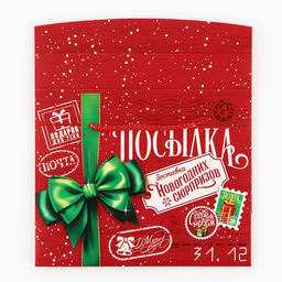 Цена за 2 шт. Пакет-коробка подарочный Новогодняя посылка, 23?18?11 см
