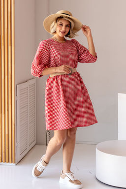 Платье МП-2211 клетка красная - Took a look фото 2