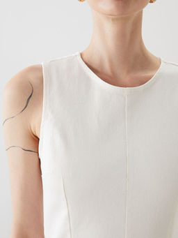 Bisiklet Yaka Mini Jean Elbise