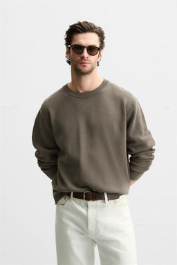 COTTON BLEND TEXTURED SWEATER - Zara фото 10