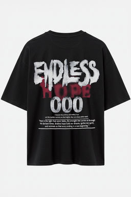 TRENDYOL MAN Siyah Oversize/Genis Kesim Endless Bask?l? %100 Pamuk T-Shirt TMNSS25TS00137 - Trendyolmilla фото 3