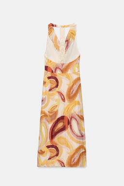 VESTIDO MIDI ESTAMPADO ESPALDA COMBINADA / Multicolor - Zara фото 8