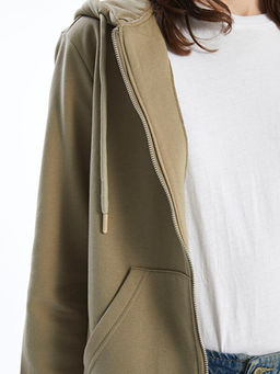 Kap??onlu Kad?n Fermuarl? Sweatshirt