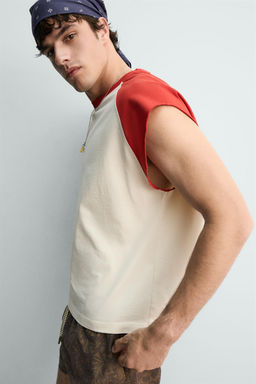 CAMISETA TANK COLOR BLOCK / Crudo