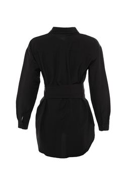 Siyah Kemerli Toka Detayl? Pamuklu Dokuma Gomlek TWOAW20GO0099