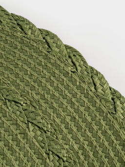 Салфетка под приборы, 38 см, полипропилен, круглая, зеленая, Косы, Matera - Anna lafarg фото 5