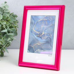 Цена за 2 шт. Фоторамка пластик "Радуга" 10х15 см, пурпурный металлик (пластик)