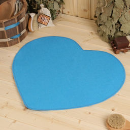 Коврик для бани Сердечко голубой