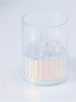 Цена за 4 шт. Светодиодная свеча LED - ночник RISALUX «Полосы», 3×LR1130, прозрачный, перламутр, 3.7×3.7×4.5 см