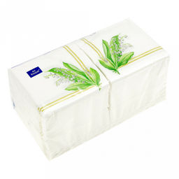 Салфетки бумажные "Art Bouquet" 20х20см, 2-х слойные, 250 штук в упаковке, 100% целлюлоза, "Ландыши" (Россия)