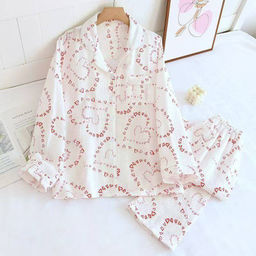 K12274 Костюм домашний: рубашка и брюки (муслин) БЕЛЫЙ_06