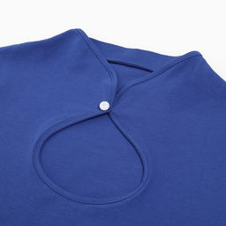 Футболка женская с вырезом MINAKU: Basic line, синяя, размер 44