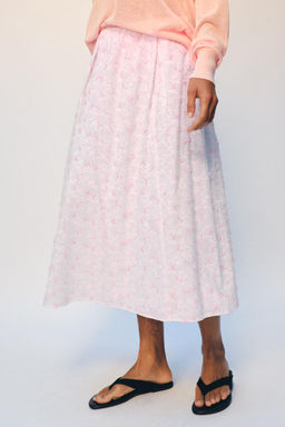 FALDA MIDI CAPA ESTRUCTURA / Rosa / Blanco - Zara фото 2