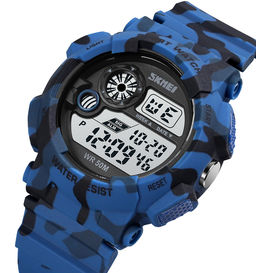 Часы наручные Skmei мужские электронные спортивные 1718camo-blue