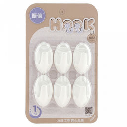 Крючок на липучке "Мини" пластмассовый, 6 штук 2,5х4,4х2,3см, в блистере, цвета микс (Китай)