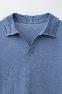POLO ALGOD?N Y LINO / Azul - Zara фото 3