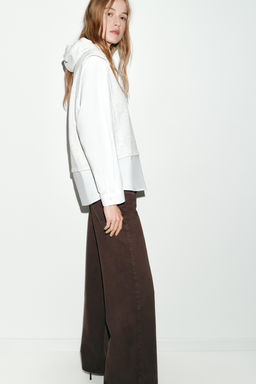 HOODED SHIRT WITH CONTRASTING HOODIE - Zara фото 3