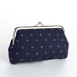 Косметичка женская на фермуаре, маленькая, с принтом Корона, синяя