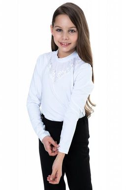 Белая школьная блуза Mooriposh, модель 0630 фото 4