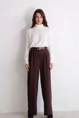 10963 Брюки-палаццо тёмно-коричневые - Martichelli фото 3
