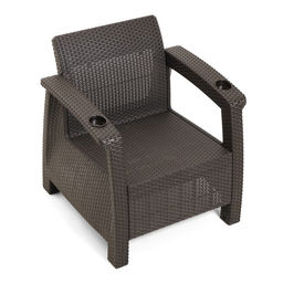 Кресло садовое «Ротанг», пластик, 73×70×79 см, мокко, набор 2 шт.